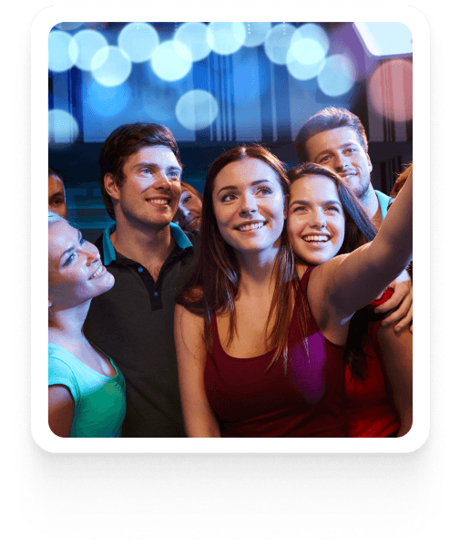 Group of friends taking selfie